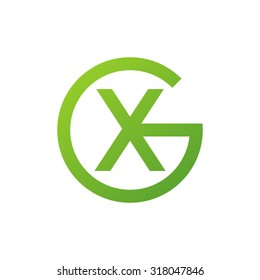 XG GX initial company circle G logo green