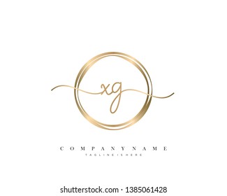 XG initial handwriting logo template vector