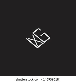 XG Initial Logo letters with rotate squere template