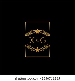 XG Initial Monogramm Dekoration für Hochzeit Logo mit kreativen quadratischen Linie