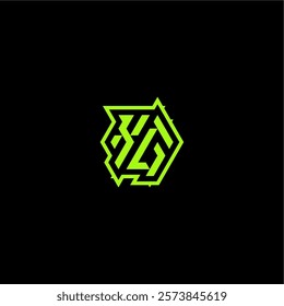 XG letter cool and dynamic monogram esport gaming initial logo design concept