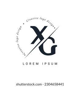 XG Letter Logo Design with a Creative Cut. Creative logo design