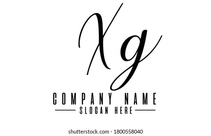 Xg letter logo design, initial Xg template design vector