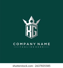 XG letter monogram initial logo for shield and crown design