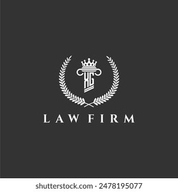 XG letter monogram logo for lawfirm with pillar  crown image design