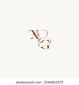 XG letter wedding monogram logo initial elegant curve organic bold and hairline monogram