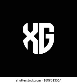 monograma de logotipo xg con plantilla de diseño de blindaje de forma circular