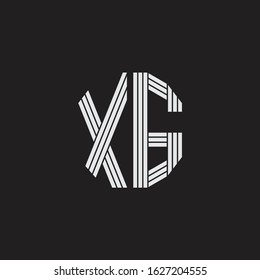 XG Logo monogram with outline style linked isolated on black background