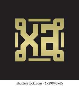 XG Logo monogram with piece line art design template
