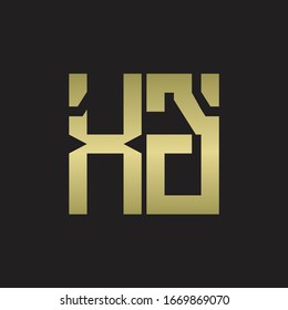 XG Logo with squere shape design template with gold colors