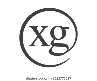Logotipo XG de dos letras con forma de círculo estilo de signo de correo electrónico. Logotipo de X y G de la empresa de negocios para la identidad de marca.
