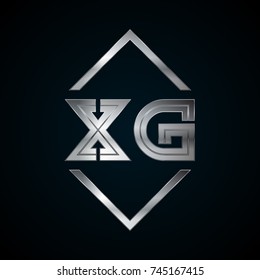 XG Monogram, Metal Logo, Silver Logo
