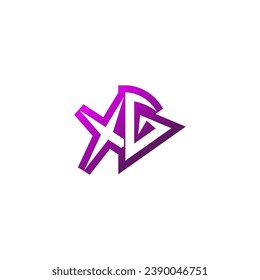 Soporte inicial del logotipo del emblema XG Premium y concepto de diseño de juegos