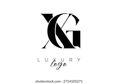 Logotipo de la tipografía del monograma de la letra de XG Serif para la identidad elegante de la marca de Premium