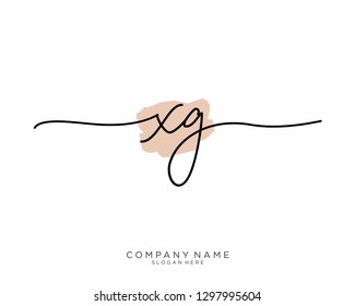 XG X G Initial handwriting logo template