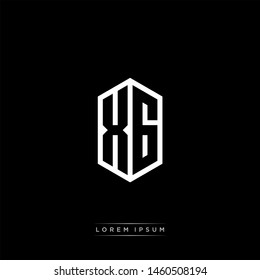 XG X G Logo Line Monogram with Negative Space with Black and White Colors