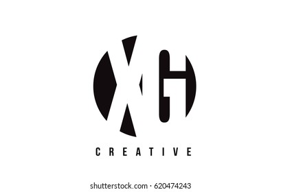 XG X G White Letter Logo Design with Circle Background Vector Illustration Template.