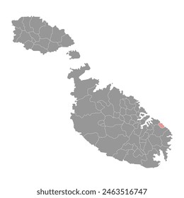 Xghajra District map, administrative division of Malta. Vector illustration.
