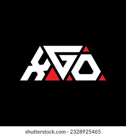 XGO triangle letter logo design with triangle shape. XGO triangle logo design monogram. XGO triangle vector logo template with red color. XGO triangular logo Simple, Elegant, and Luxurious design.