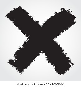 X.Grunge letter X Vector cross sign.