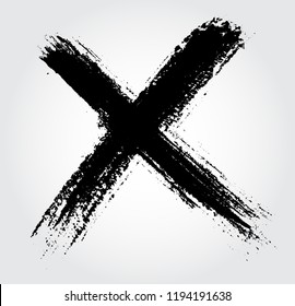 X.Grunge letter X Vector cross sign.