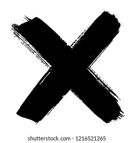 X.Grunge letter X Vector cross sign.