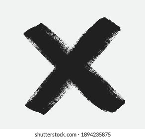 X.Grunge Letter X. Vector Cross Sign.