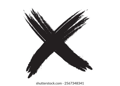 X.Grunge letter X Vector cross sign.