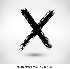 X.Grunge Letter X Vector Cross Sign.