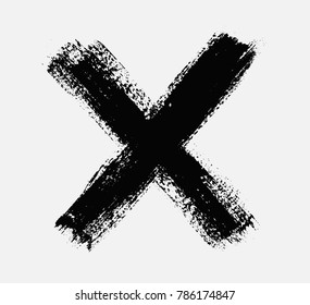 X.Grunge letter X Vector cross sign.
