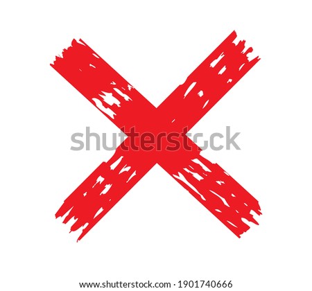 X.Grunge letter X. Vector cross sign.