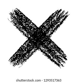 X.Grunge letter X.Dirty cross sign.