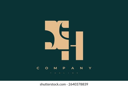 XH Abstract Geometric Logo Design. Modern and elegant logo design with simplistic typography elements, showcasing branding excellence.