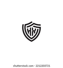 XH abstract line shield concept in high quality professional design that will print well across any print media