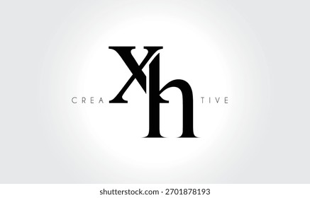 XH  Elegant Serif Monogram Logo – Luxury Lowercase Typographic Lettermark for Modern Branding