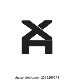 Xh or Hx  abstract initial monogram letter alphabet logo design