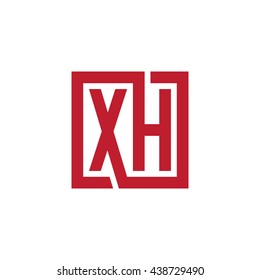XH initial letters looping linked square logo red