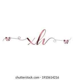 XH Logo inicial escritura a mano moda lujosa moderna