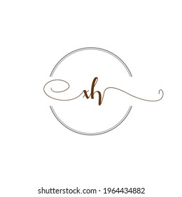 XH Initial Logo Handwriting template letter illustration