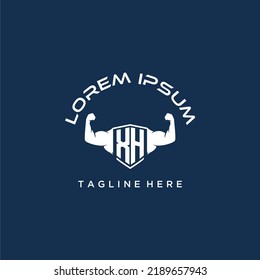 XH monograma inicial para equipos o logotipo de gimnasio con diseño de estilo creativo