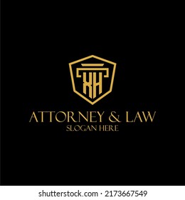 XH initial monogram for lawfirm logo ideas with creative polygon style design
