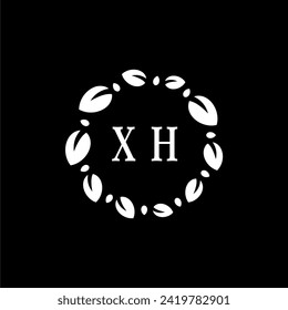 XH Initials Letter Nature Logo Vector Art Icons and Graphics