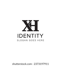 Logotipo de letra XH diseño creativo con gráfico vectorial XH logotipo simple y moderno