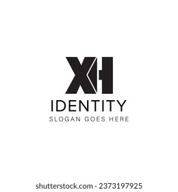 Logotipo de letra XH diseño creativo con gráfico vectorial XH logotipo simple y moderno