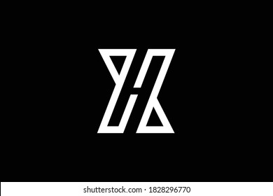 XH letter logo design on luxury background. HX monogram initials letter logo concept. XH icon design. HX elegant and Professional letter icon design on black background. H X XH HX