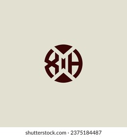 XH line geometric initial logo in high quality professional design that will print well across any print media