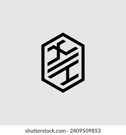 Geometrisches Monogramm der XH-Linie mit qualitativ hochwertigem professionellem Design, das gut gedruckt werden kann