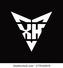Monograma del logotipo XH con forma de fondo plantilla de diseño del logotipo