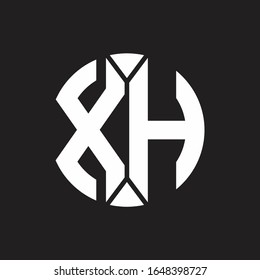 XH Logo monogram with piece circle ribbon style