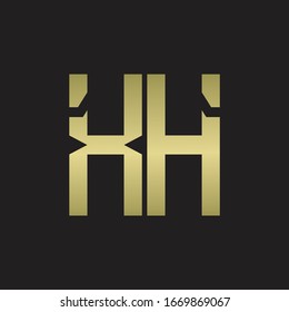 XH-Logo mit quadratischer Design-Vorlage mit goldenen Farben